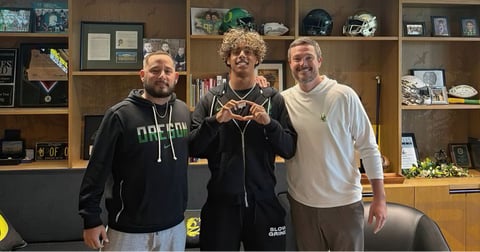 Jayce Halasz keeps returning to Eugene, and each trip makes Oregon's case stronger: 'Every meeting moves the needle even more'