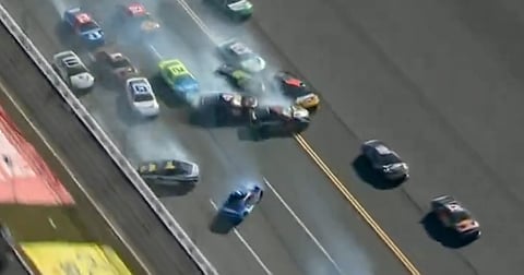 Talladega ‘Big One’ sweeps up seven Chase drivers after Bubba Wallace, Ryan Blaney make contact