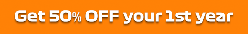 50% off your first year