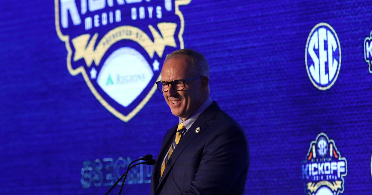 Storms elsewhere, but it’s all blue skies for Greg Sankey and the SEC