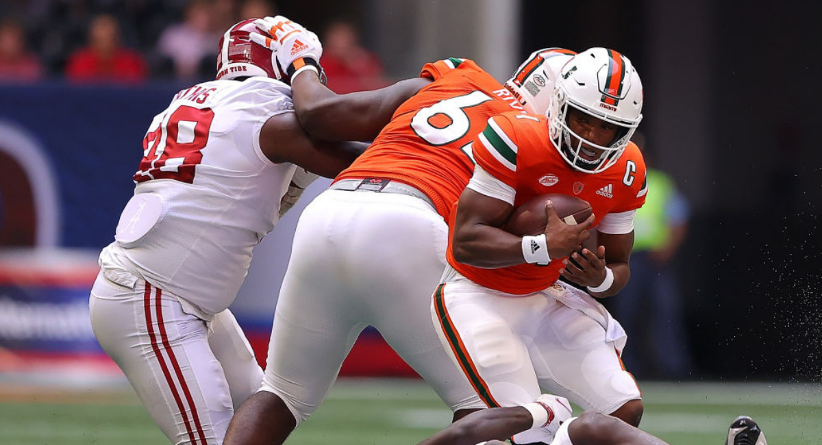 Hall of Famers Reed, Taylor, James at Miami Hurricanes practice