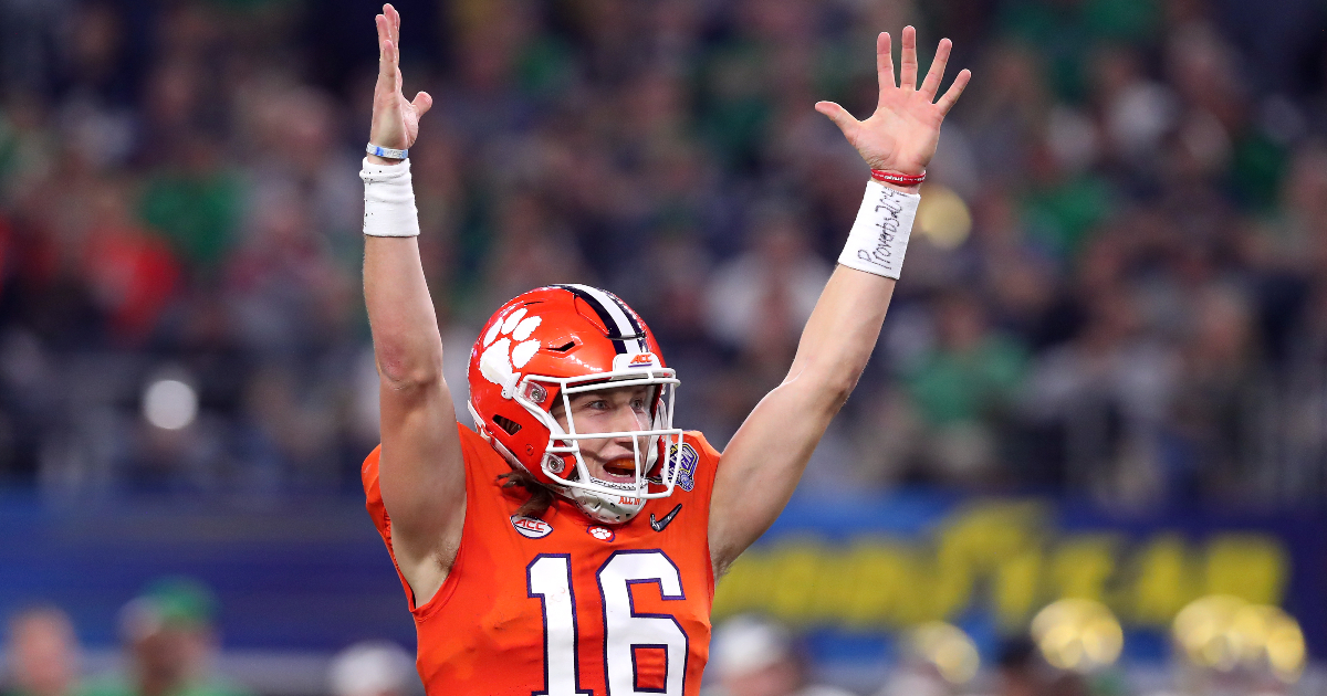 Trevor Lawrence dons UGA sweatshirt after Clemson's loss to Georgia