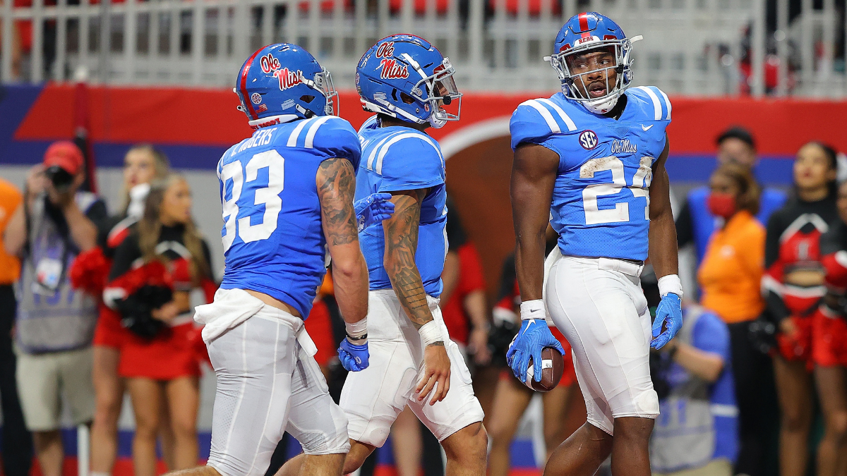 Mississippi running back Snoop Conner runs a drill during the NFL