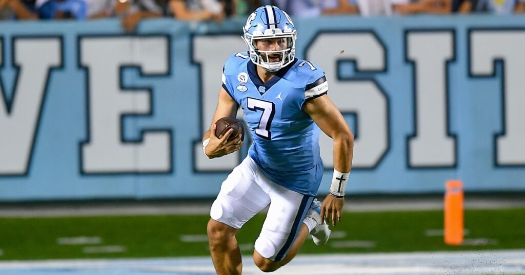 unc-quarterback-sam-howell-matches-lamar-jackson-crazy-stat-louisville-cardinals