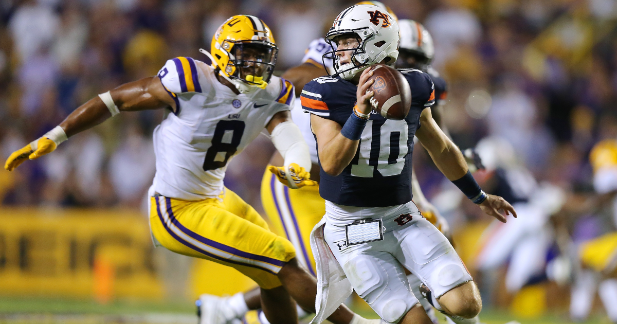 Watch Auburn football QB Bo Nix make incredible TD throw on run vs LSU