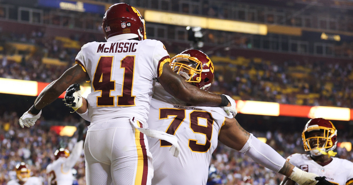 Washington Football Team running back J.D. McKissic (41) is