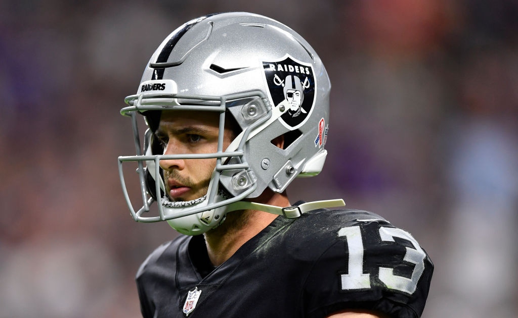 Hunter Renfrow of the Las Vegas Raiders scores a touchdown past News  Photo - Getty Images