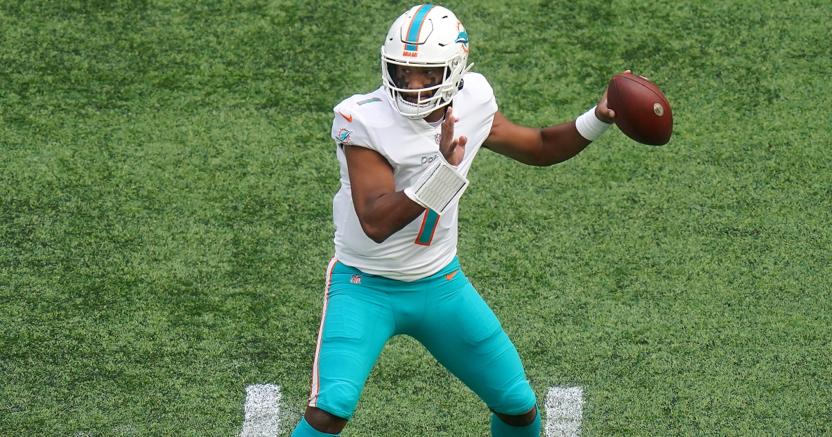 Dolphins' Tua throws INT, leads TD drive vs. Texans