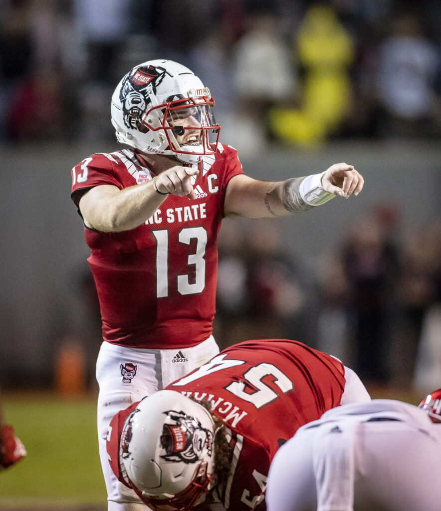 NC State football quarterback Devin Leary