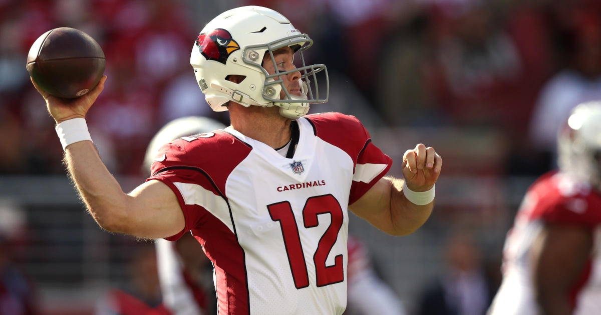 Arizona Cardinals quarterback Colt McCoy runs with the football