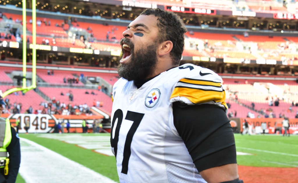 Cameron Heyward of the Pittsburgh Steelers looks on during the