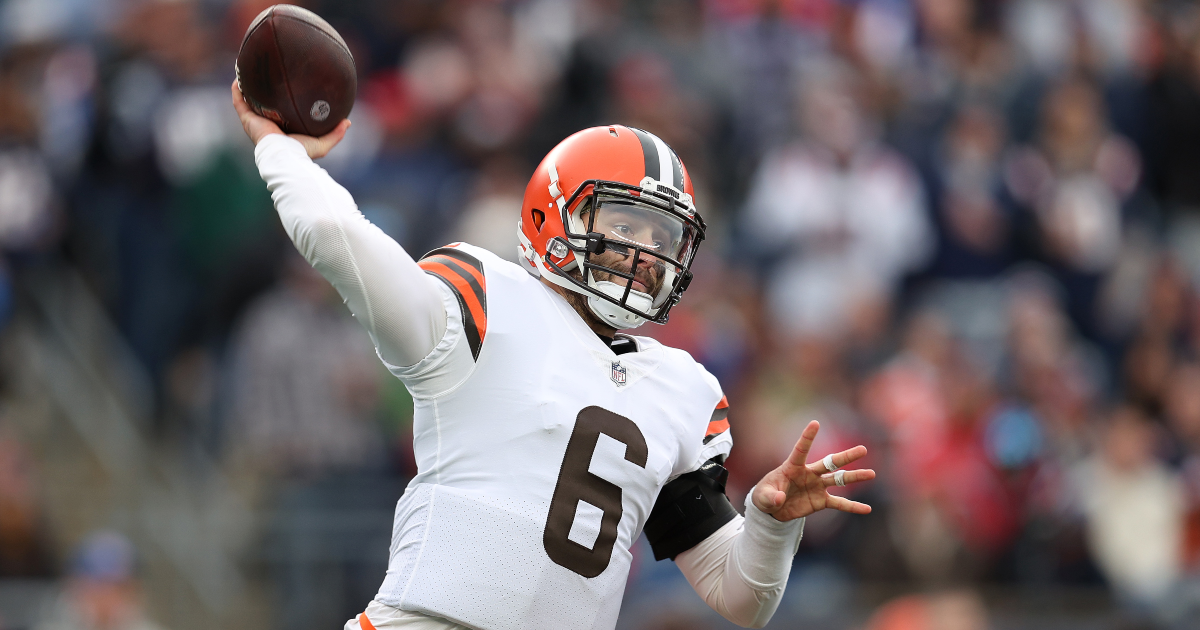 Baker Mayfield plays four series, throws touchdown before departing - NBC  Sports