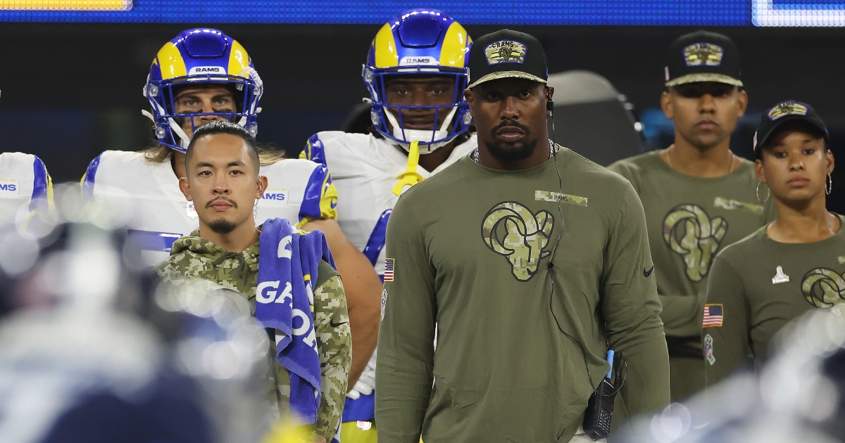 Los Angeles Rams Linebacker Von Miller looks on during the NFL game