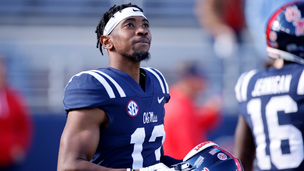 Mississippi wide receiver Braylon Sanders runs a drill during the NFL  football scouting combine, Thursday, March 3, 2022, in Indianapolis. (AP  Photo/Darron Cummings Stock Photo - Alamy