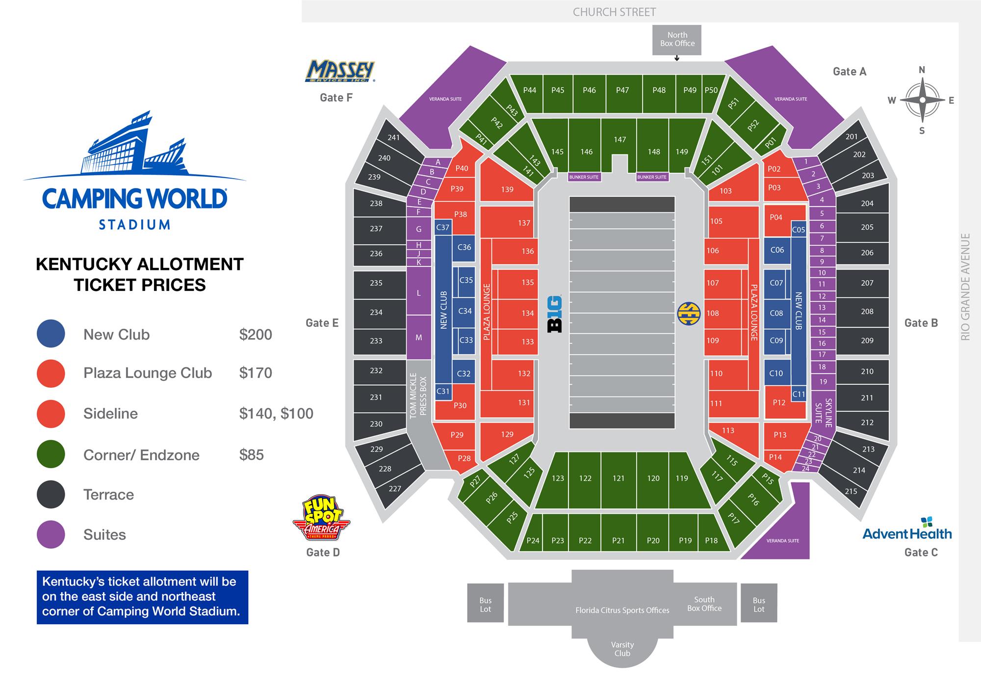 Citrus Bowl Seating Chart With Rows