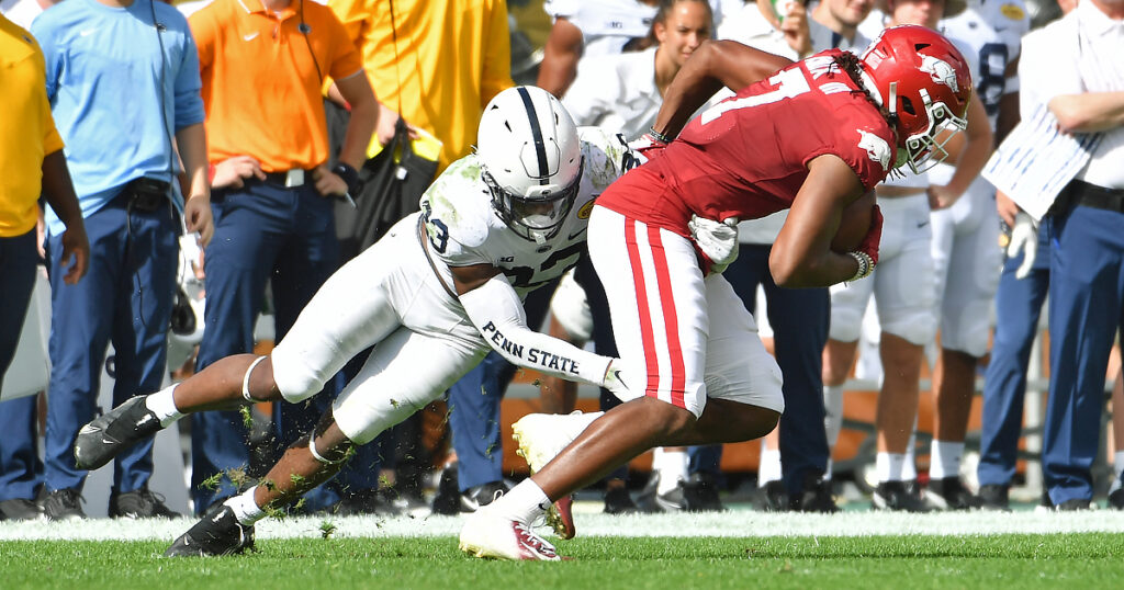 Linebacker Curtis Jacobs makes a tackle