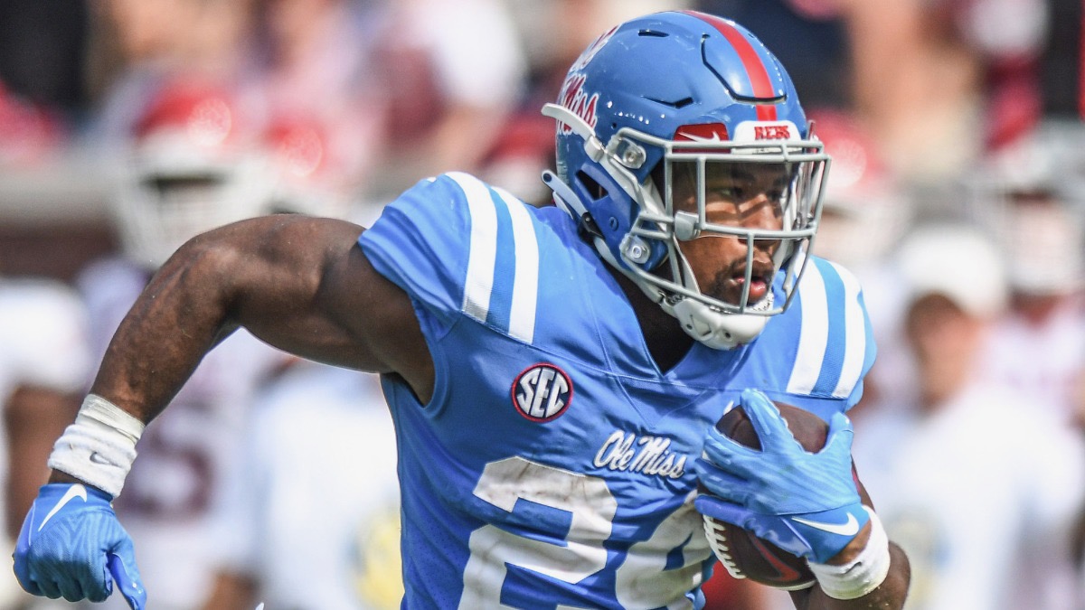 Mississippi running back Snoop Conner runs a drill during the NFL