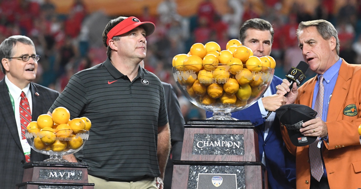 Georgia's Kirby Smart looked mad over Gatorade bath following