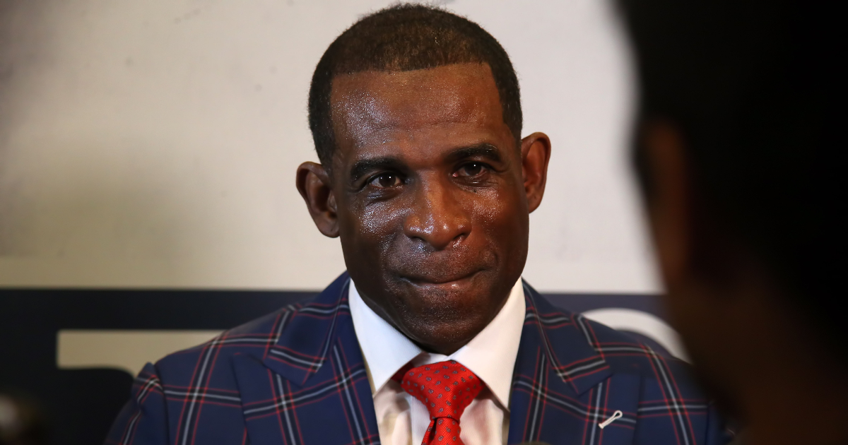 Deion Sanders celebrates after Jackson State lands bigtime commit