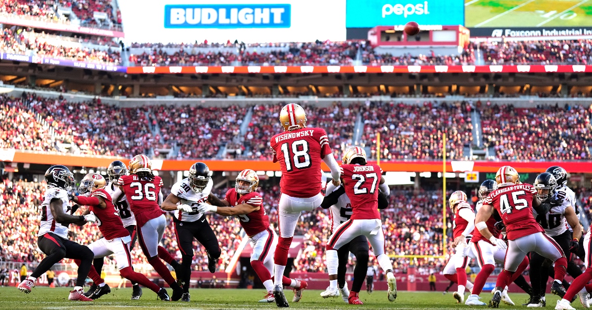 San Francisco 49ers punter Mitch Wishnowsky (18) and place kicker