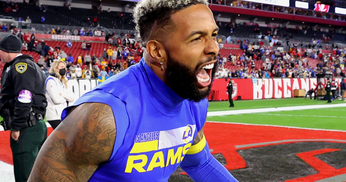 OBJ Shows Off Super Bowl Ring At Bucs-Saints Game, Odell Beckham Jr., Odell Beckham Jr and his new bling 