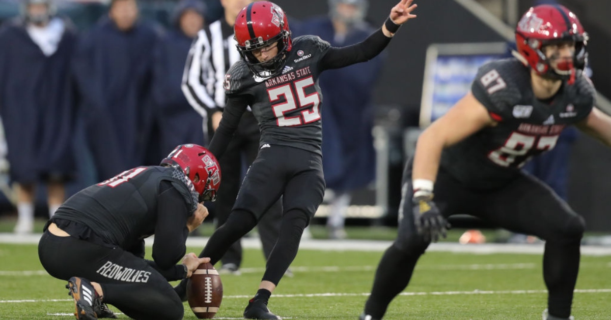 Former Arkansas State kicker Blake Grupe boots game-winner for