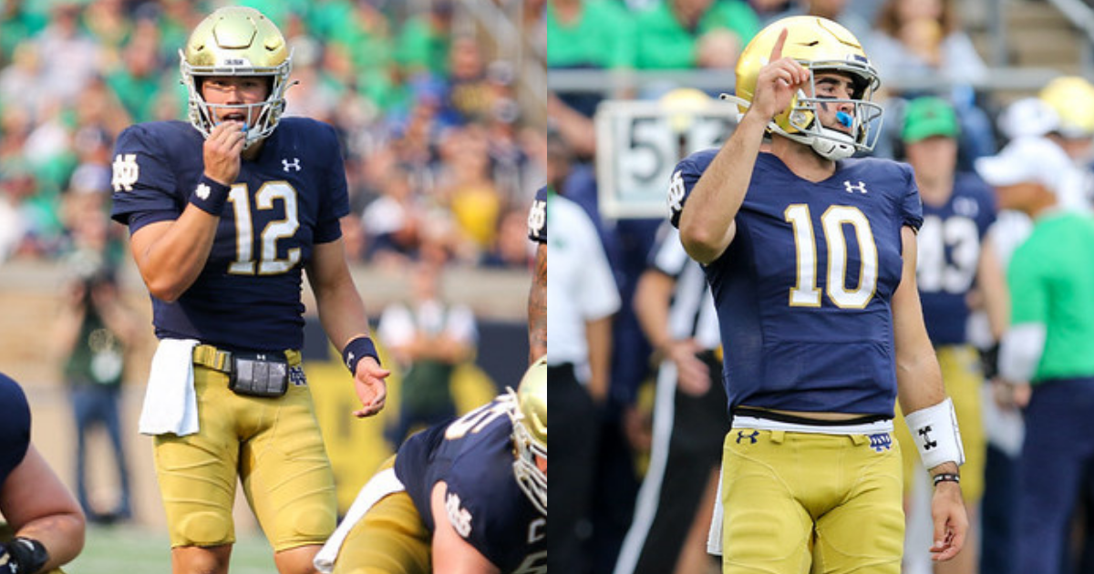 Comparing Notre Dame QBs Drew Pyne, Tyler Buchner Splits