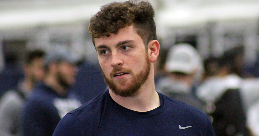 Penn State quarterback Sean Clifford threw during Pro Day