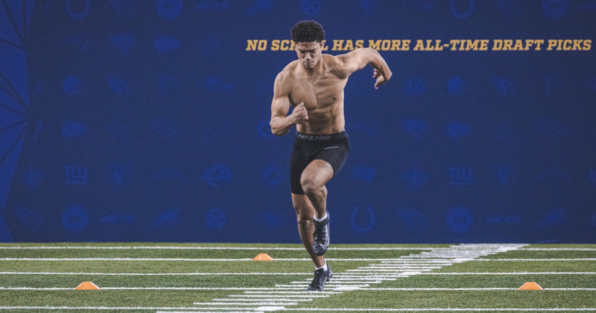 Notre Dame pro day Safety Kyle Hamilton runs 4.56 40yard dash