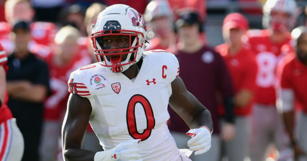 Utah linebacker Devin Lloyd runs the 40-yard dash during the NFL