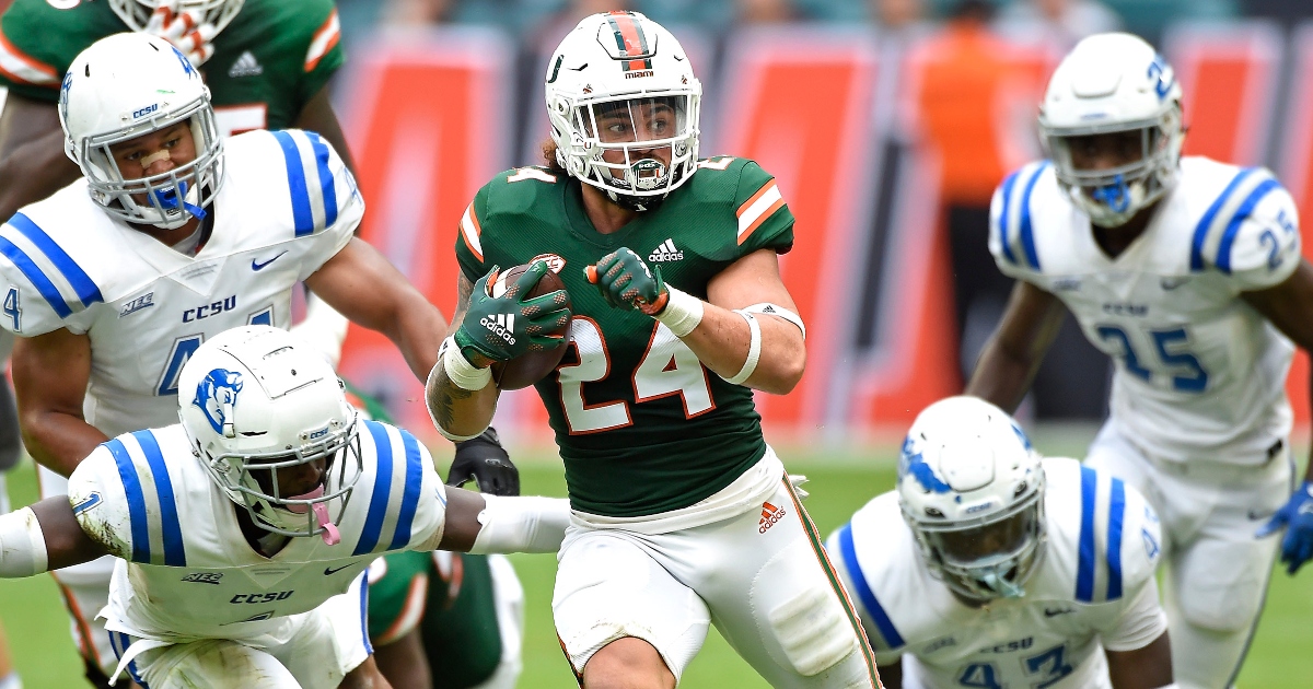 Former Miami running back Cody Brown announces transfer to Virginia - On3