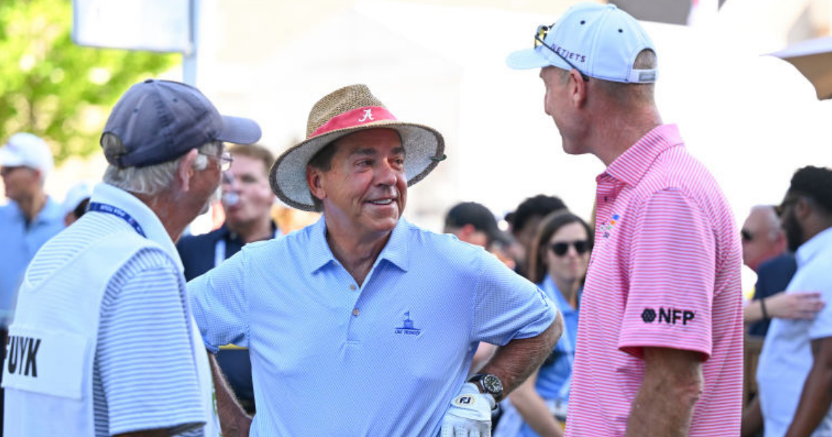 WATCH Nick Saban, Jim Furyk talk about golf, SEC rivalries at Regions
