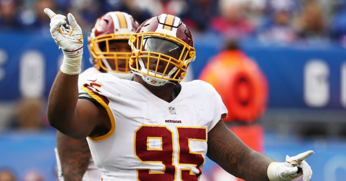 Washington Commanders defensive tackle Daron Payne (94) takes the field  before the Washington Comman