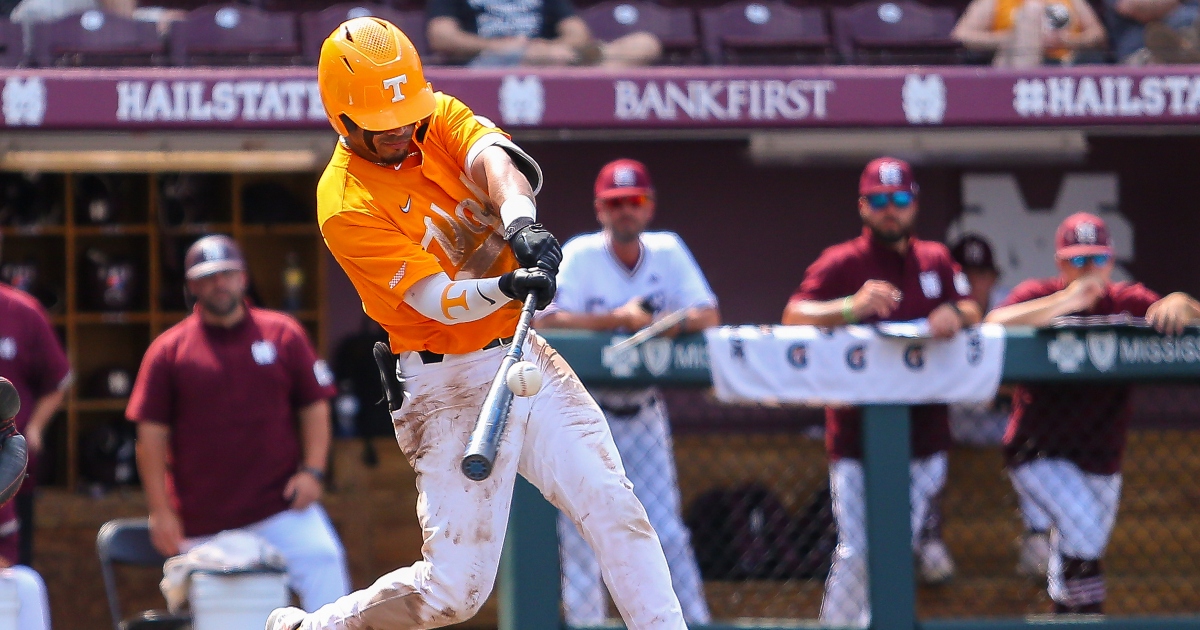 Tennessee's Drew Gilbert and pitching coach Frank Anderson ejected