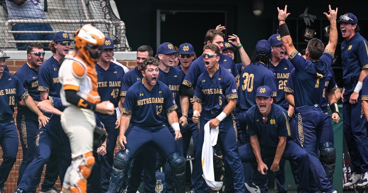 Notre Dame beats top seed Tennessee in NCAA baseball