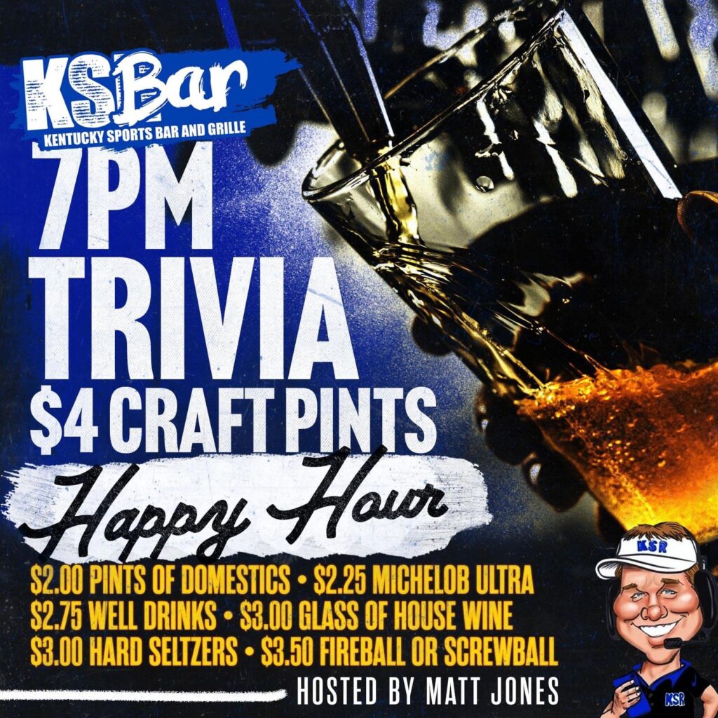 8 Trax Music Trivia tonight at 8pm! Come play the game of useless music  knowledge! Bar and kitchen open until 2am! 🎶 🧠
