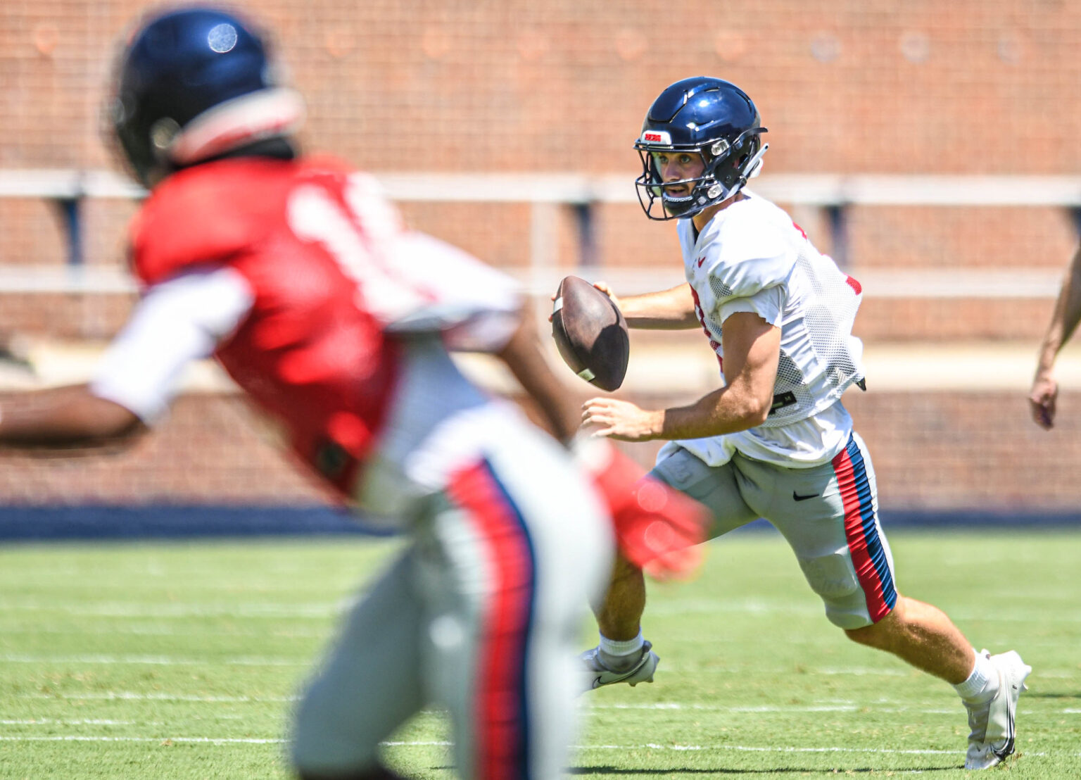 Jaxson Dart shines in Ole Miss football's first scrimmage of fall camp