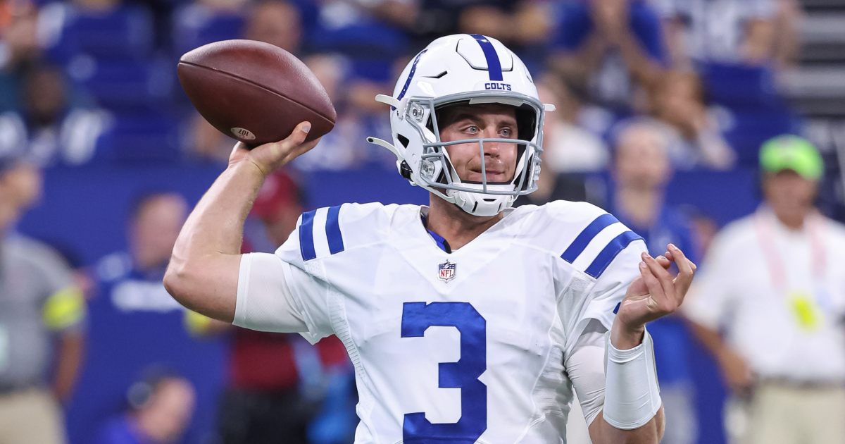 Indianapolis Colts quarterback Jack Coan looks to pass during the second  half of a preseason NFL football game against the Buffalo Bills in Orchard  Park, N.Y., Saturday, Aug. 13, 2022. (AP Photo/Adrian