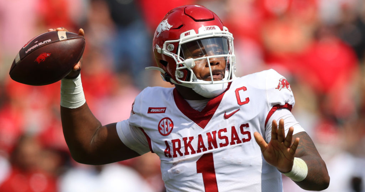 Report Arkansas QB KJ Jefferson out for Saturday's game against LSU On3