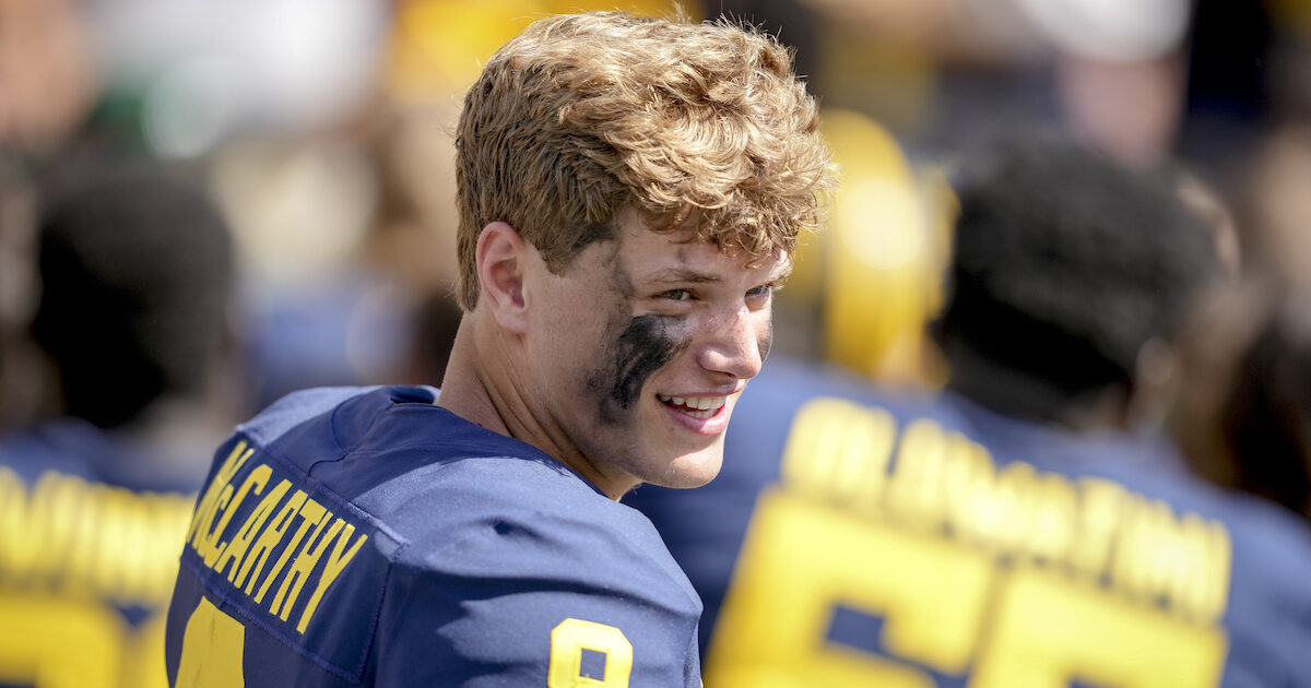 Watch Tom Brady & Jim Harbaugh play catch at Michigan Stadium - Big Ten  Network