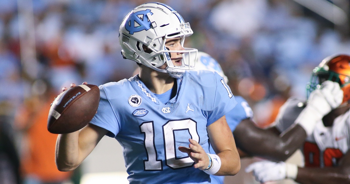 North Carolina quarterback Drake Maye putting up historic numbers through first two games