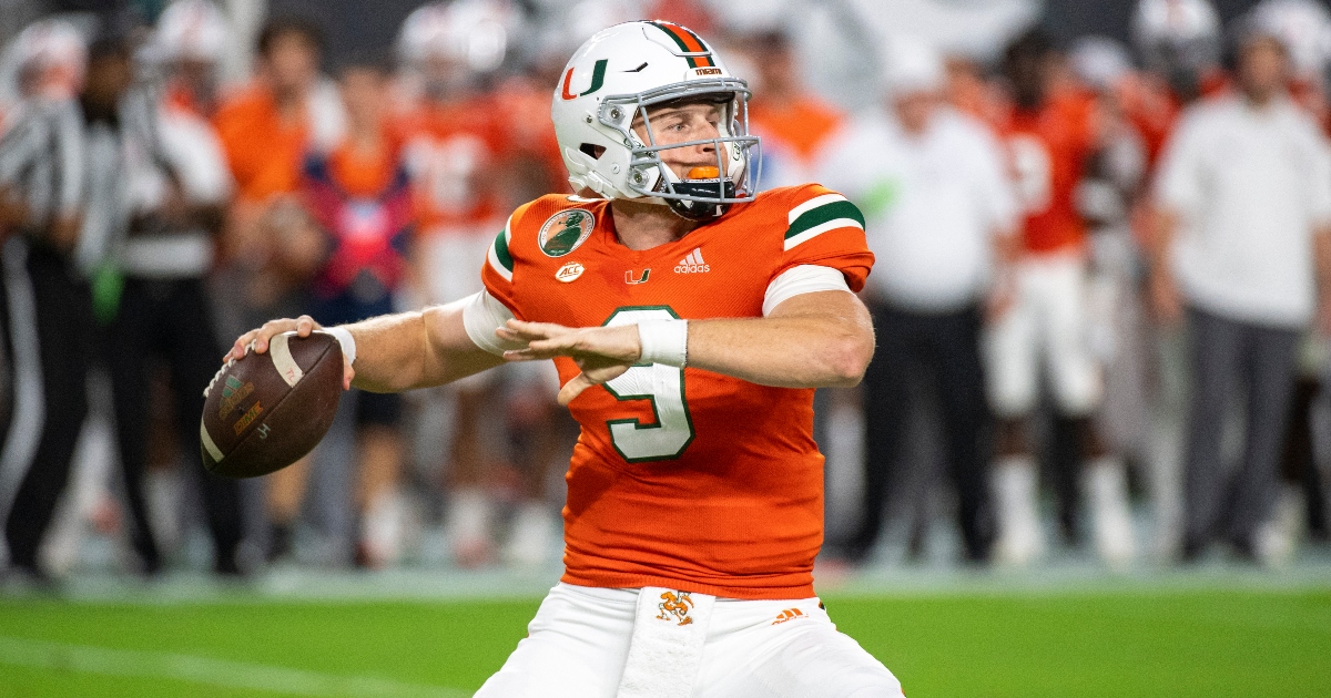 Tyler Van Dyke throws a TD on his first pass of the game, Miami beats Miami