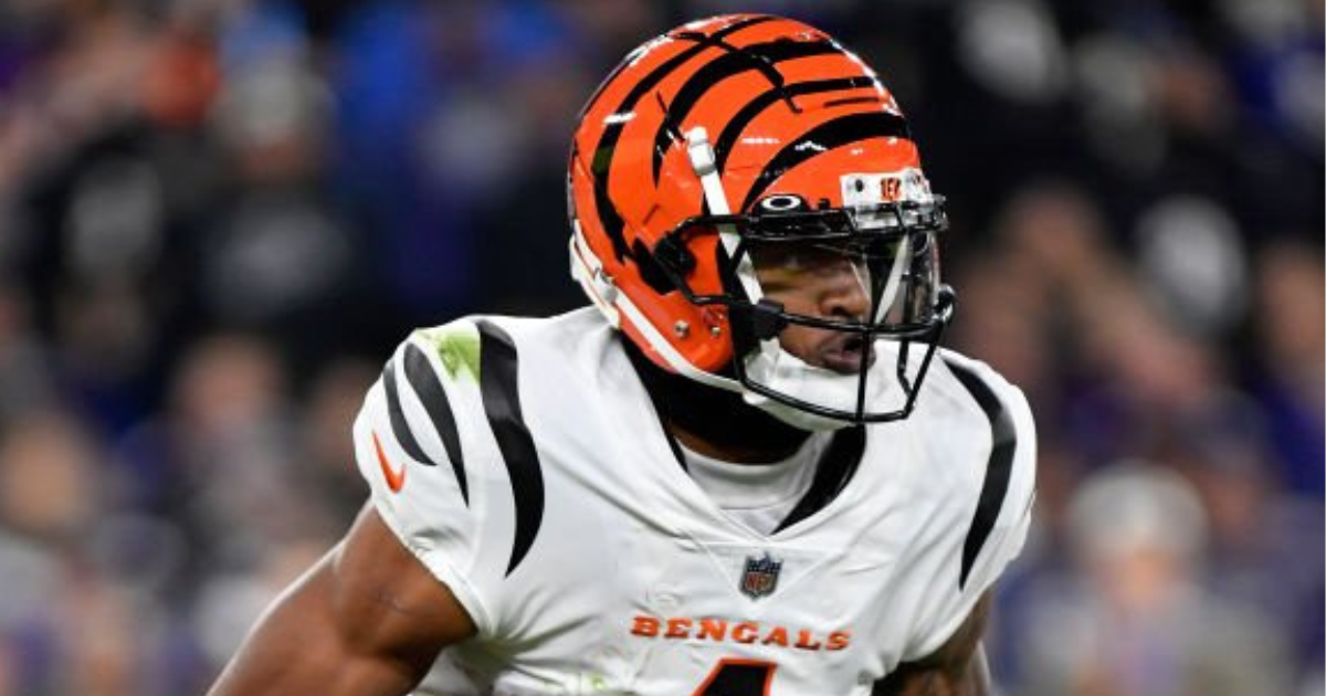 Cincinnati Bengals' Ja'Marr Chase celebrates after a touchdown