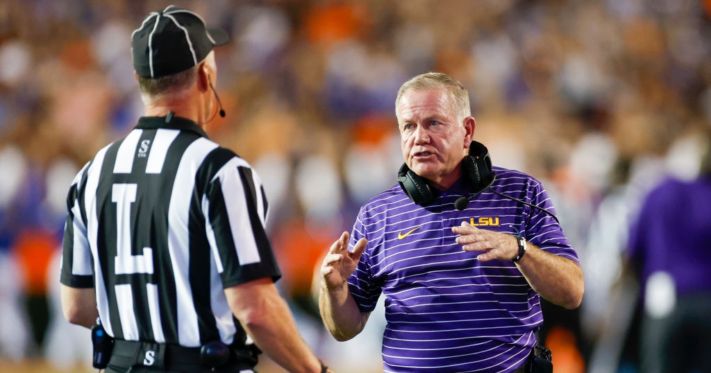 LOOK: LSU called for controversial unsportsmanlike penalty, Brian Kelly ...