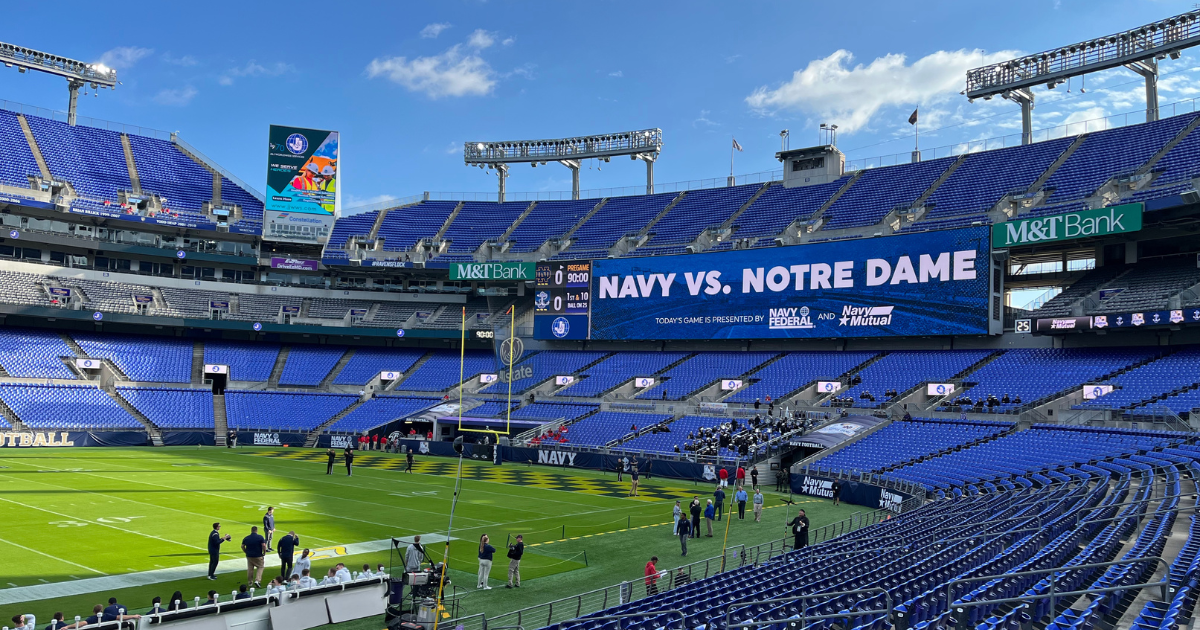 2022 Navy-Notre Dame Game Will Be Played At M&T Bank Stadium in