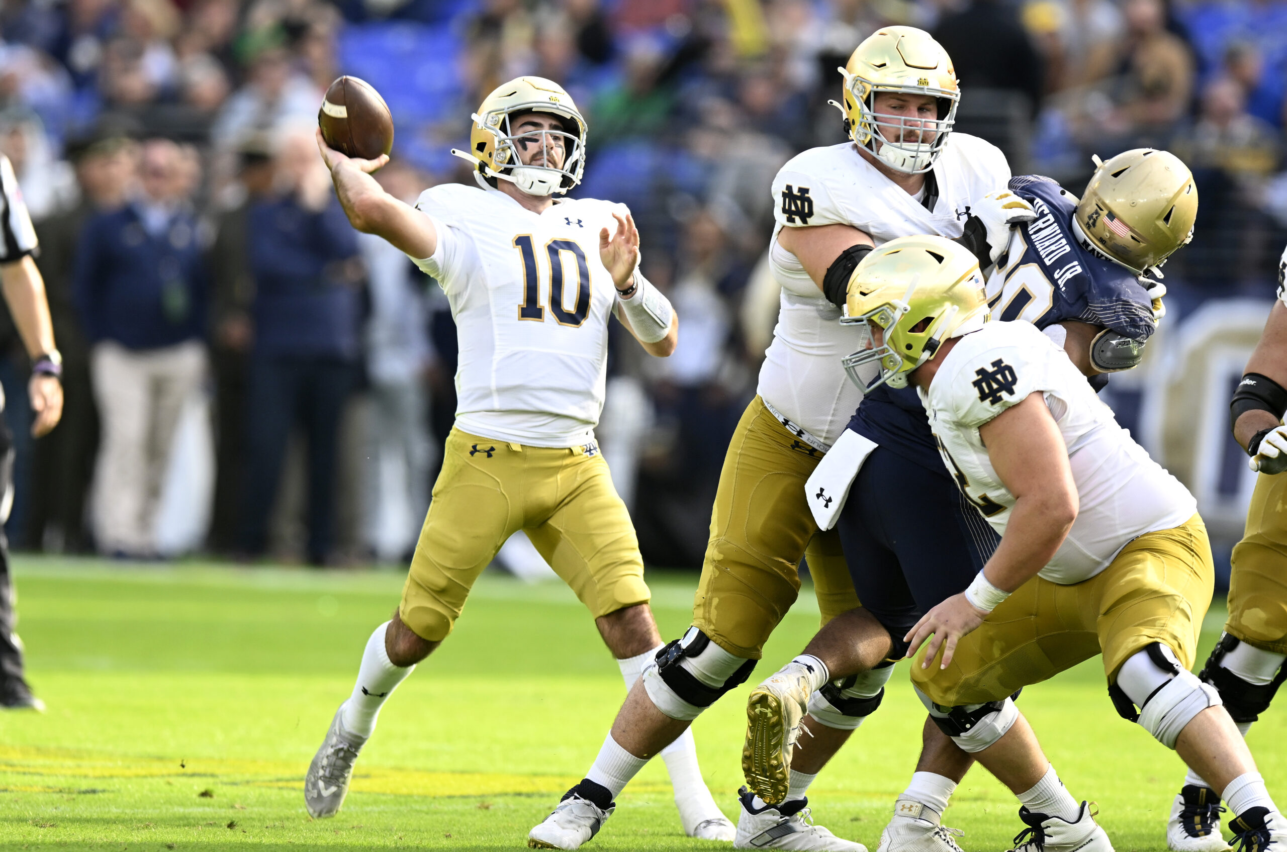 Where Notre Dame QB Drew Pyne ranks in batted passes in 2022