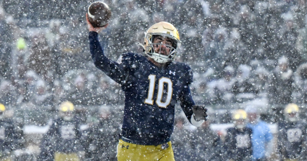 Notre Dame quarterback Drew Pyne