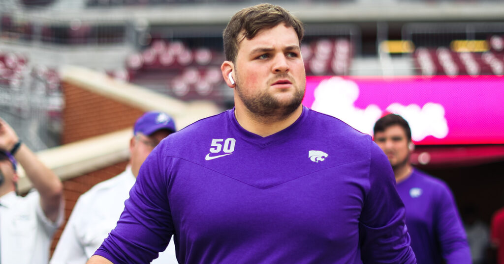 Kansas State offensive lineman Cooper Beebe has a decision to make