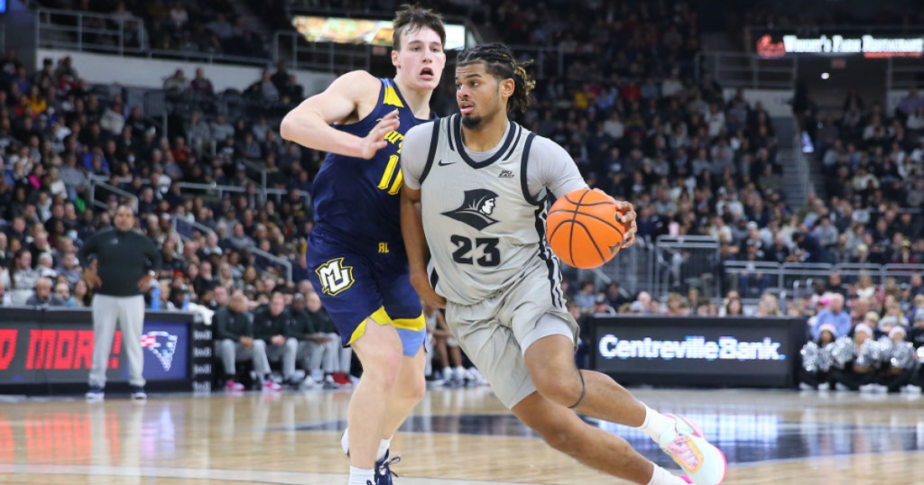 Providence forward Bryce Hopkins drives to the basket in the Friars' upset of No. 24 Marquette