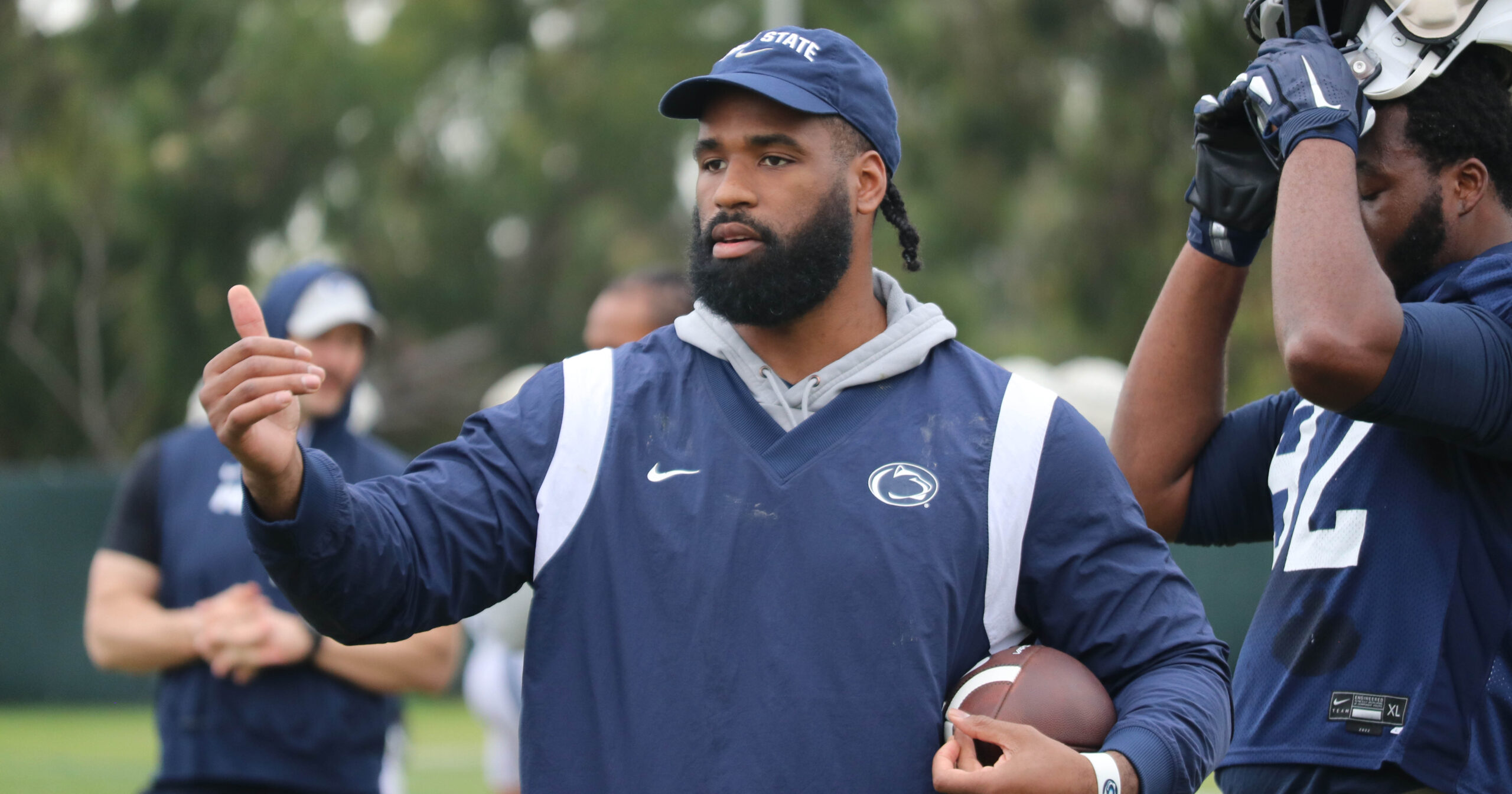 Penn State defensive line coach Deion Barnes